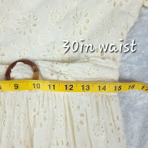 Ryan Michelle Women's 100% Cotton Cream Midi Dress Size Large (NWT) - Picture 10 of 14